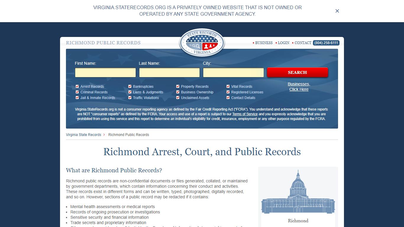 Richmond Arrest and Public Records | Virginia.StateRecords.org